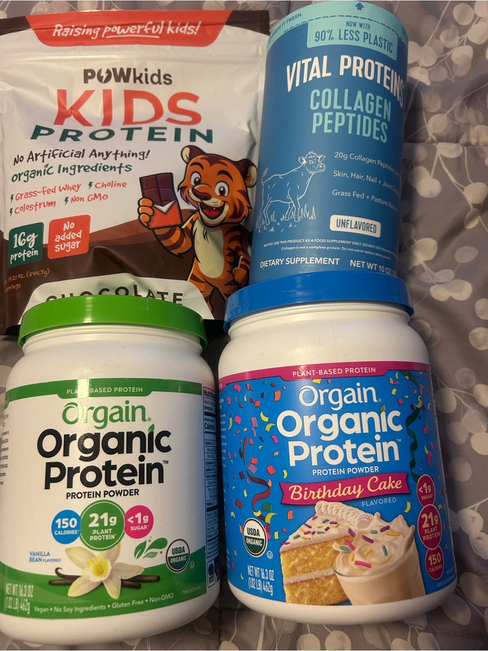 Organic Protein Powder - Birthday Cake & Vanilla (Blue & White) protein bundle